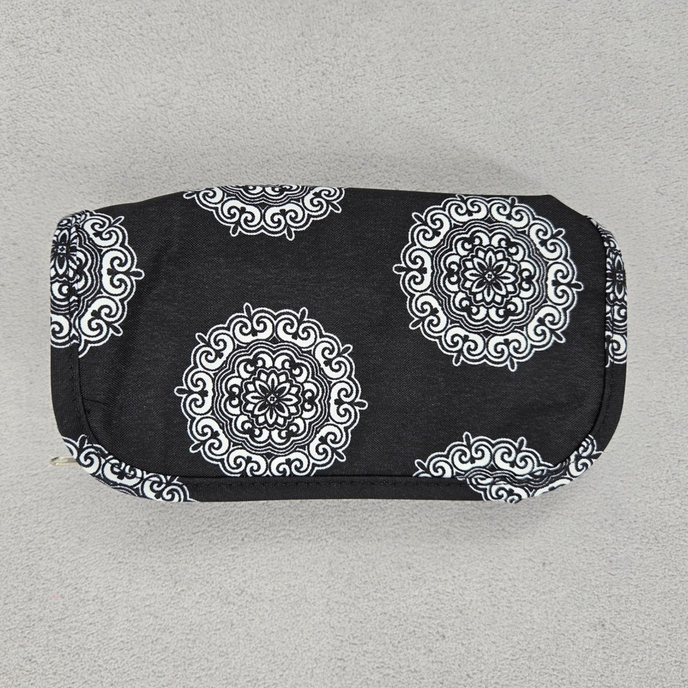 Wholesale Boutique Maddie Black Damask Travel Jewelry Roll Organizer New